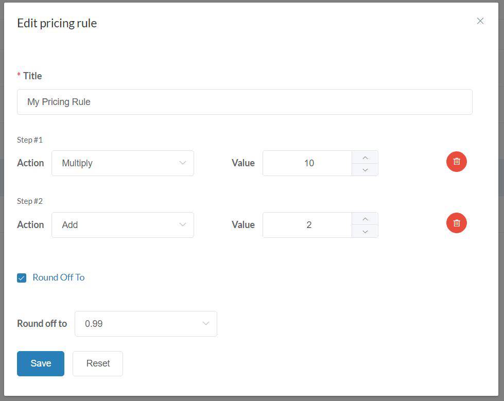 Adding Pricing Rule